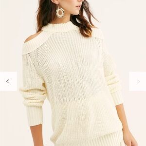 Free People Off-the-Shoulder Cream Sweater